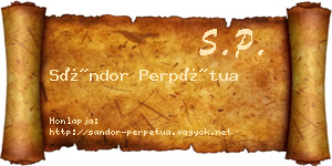 Sándor Perpétua névjegykártya